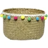 Gifi Rangement|Panier déco tressé avec pompons Ø 20 cm