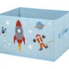Gifi Rangement|Panier de rangement bleu design fusée pour enfant