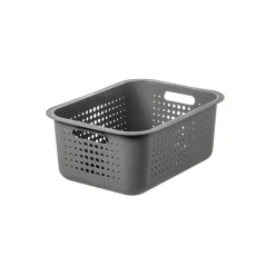 Gifi Rangement|Panier de rangement en plastique noir ajouré 10 L