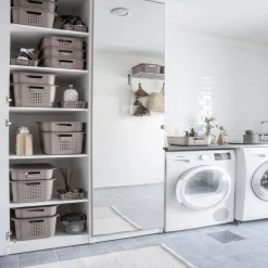 Gifi Rangement|Panier de rangement en plastique noir ajouré 13 L