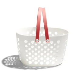 Gifi Rangement|Panier de rangement plastique blanc ajouré 31x21xH19cm - 3 modèles