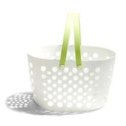 Gifi Rangement|Panier de rangement plastique blanc ajouré 31x21xH19cm - 3 modèles