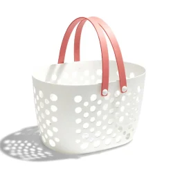 Gifi Rangement|Panier de rangement plastique blanc ajouré 31x21xH19cm - 3 modèles
