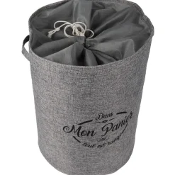 Gifi Entretien Du Linge|Panier de rangement rond design Laundry gris anthracite