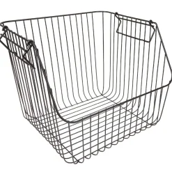 Gifi Rangement|Panier filaire superposable métal noir