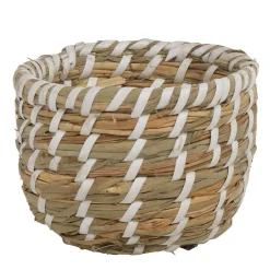 Gifi Entretien Du Linge|Panier rond imitation bois tressé beige x2