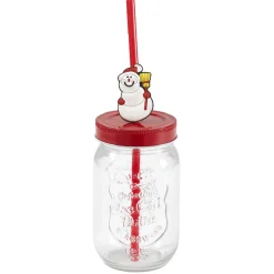 Gifi Panier rouge Merry Christmas avec gobelets Noël pailles x4