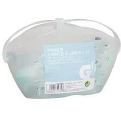 Gifi Entretien Du Linge|Panier transparent et pince à linge x24
