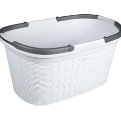Gifi Entretien Du Linge|Panière à linge 35 L blanche effet osier