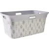Gifi Entretien Du Linge|Panière à linge blanc et gris 40L