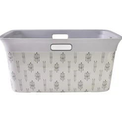 Gifi Entretien Du Linge|Panière à linge blanc et gris 40L