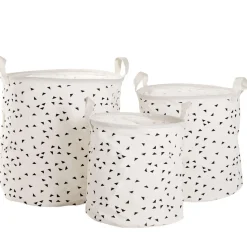 Gifi Entretien Du Linge|Panière à linge blanche à motifs x3