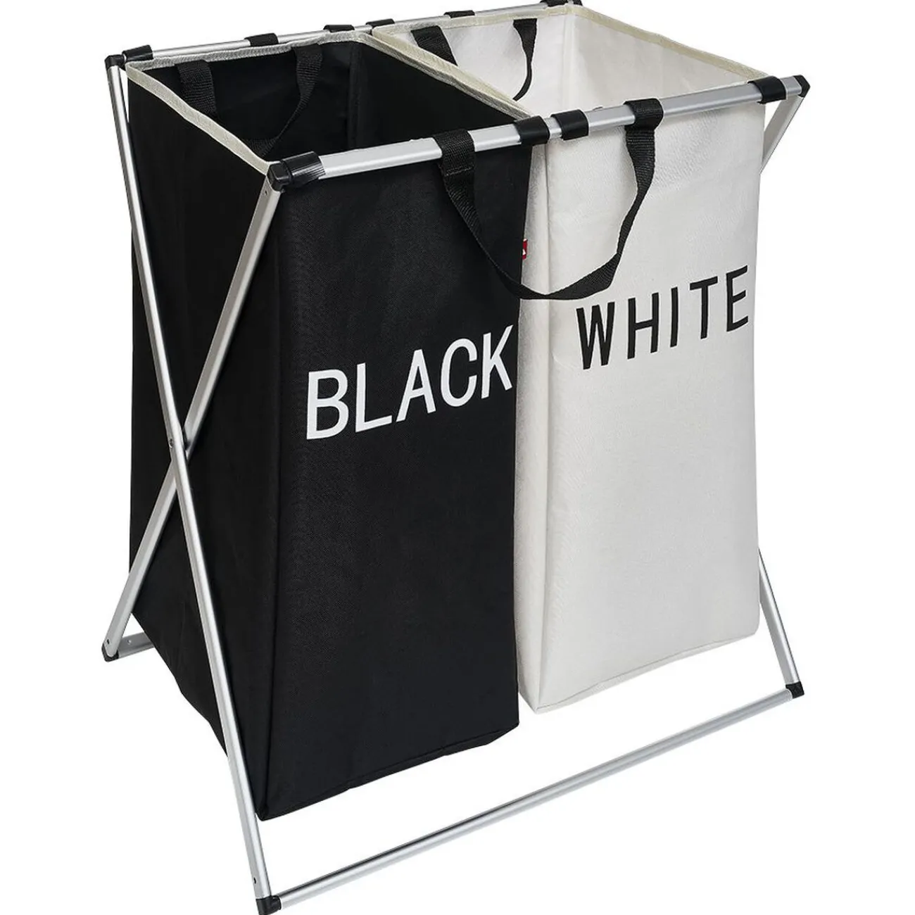 Gifi Entretien Du Linge|Panière à linge de tri blanc noir