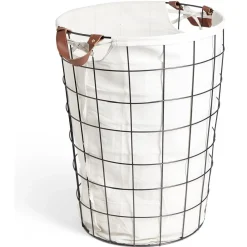 Gifi Entretien Du Linge|Panière à linge 48L en métal noir