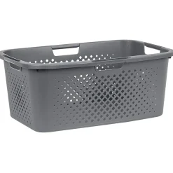 Gifi Entretien Du Linge|Panière à linge 40L en plastique gris