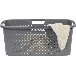 Gifi Entretien Du Linge|Panière à linge 40L en plastique gris