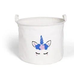 Gifi Entretien Du Linge|Panière à linge licorne en toile Ø30xH25cm