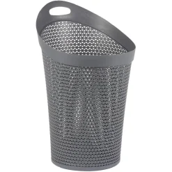 Gifi Entretien Du Linge|Panière à linge ovale avec poignée grise 100 L
