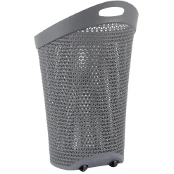 Gifi Entretien Du Linge|Panière à linge ovale avec poignée grise 100 L
