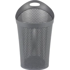 Gifi Entretien Du Linge|Panière à linge ovale avec poignée grise 100 L