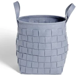 Gifi Entretien Du Linge|Panière à linge ronde 29L Ø32xH36cm feutrine bleu