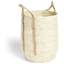Gifi Entretien Du Linge|Panière à linge ronde 43L Ø36xH40cm en fibre de maïs beige
