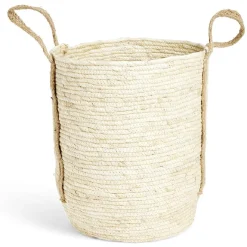 Gifi Entretien Du Linge|Panière à linge ronde 43L Ø36xH40cm en fibre de maïs beige