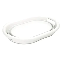 Gifi Entretien Du Linge|Panière à linge rétactable 26L plastique gris et blanc