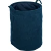 Gifi Entretien Du Linge|Panière à linge souple 56L polyester effet velours côtelé bleu