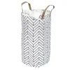 Gifi Entretien Du Linge|Panière à linge souple motif géométrique blanc et noir Ø35xH60cm 60L