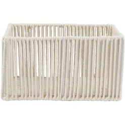 Gifi Rangement|Panière ajouré acier et conton beige - 30x20xH15cm Taille S