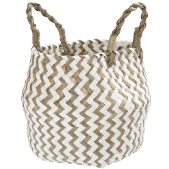 Gifi Rangement|Panière avec anses jacinthe blanc naturel