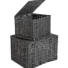 Gifi Rangement|Panière avec couvercle grise x2