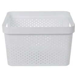 Gifi Entretien Du Linge|Panière bac de rangement 17 L blanc