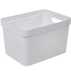 Gifi Entretien Du Linge|Panière bac de rangement 17 L blanc