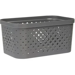 Gifi Entretien Du Linge|Panière bac de rangement ajouré gris 4,5 L