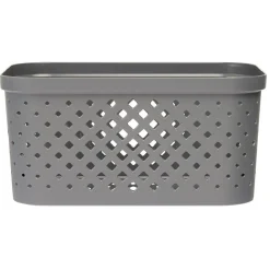 Gifi Entretien Du Linge|Panière bac de rangement ajouré gris 4,5 L