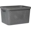 Gifi Entretien Du Linge|Panière bac de rangement ajouré gris 16 L
