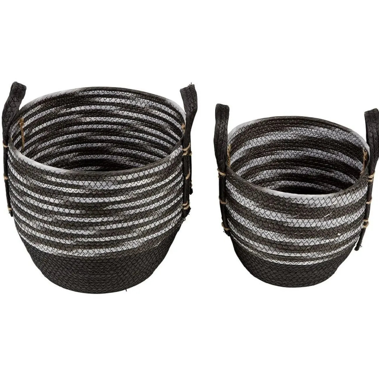 Gifi Rangement|Panière bicolore avec anse petit et grand modèle x2