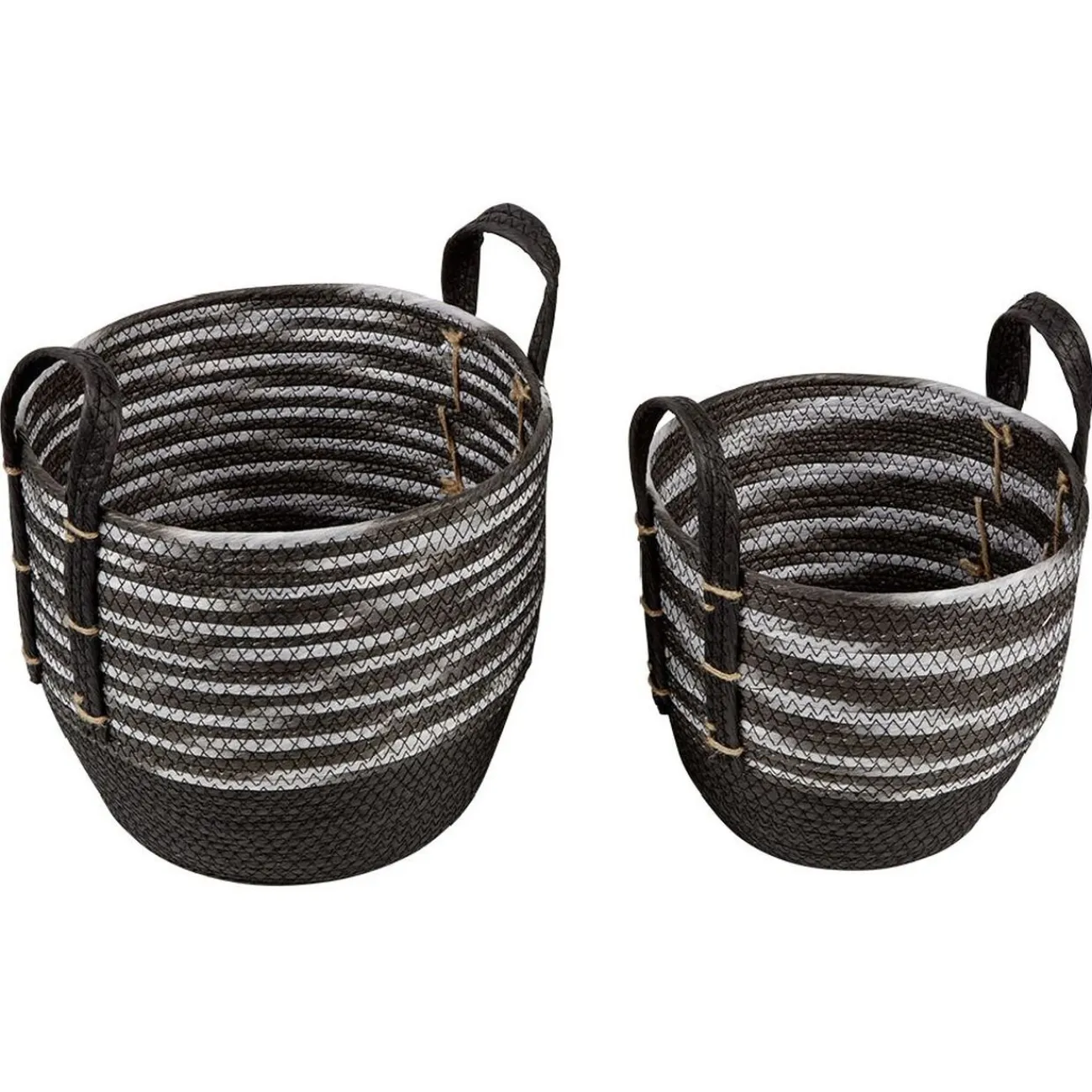 Gifi Rangement|Panière bicolore avec anse petit et grand modèle x2