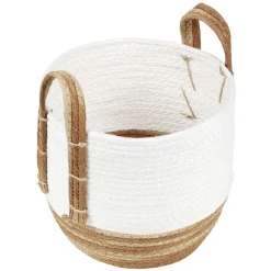 Gifi Rangement|Panière bicolore avec anse petit et grand modèle x2