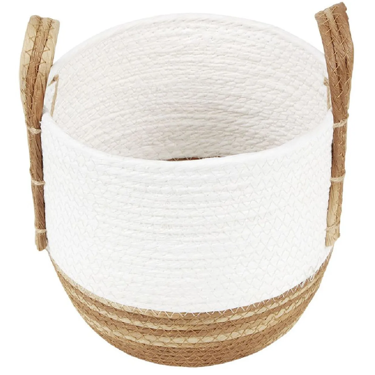 Gifi Rangement|Panière bicolore avec anse petit et grand modèle x2