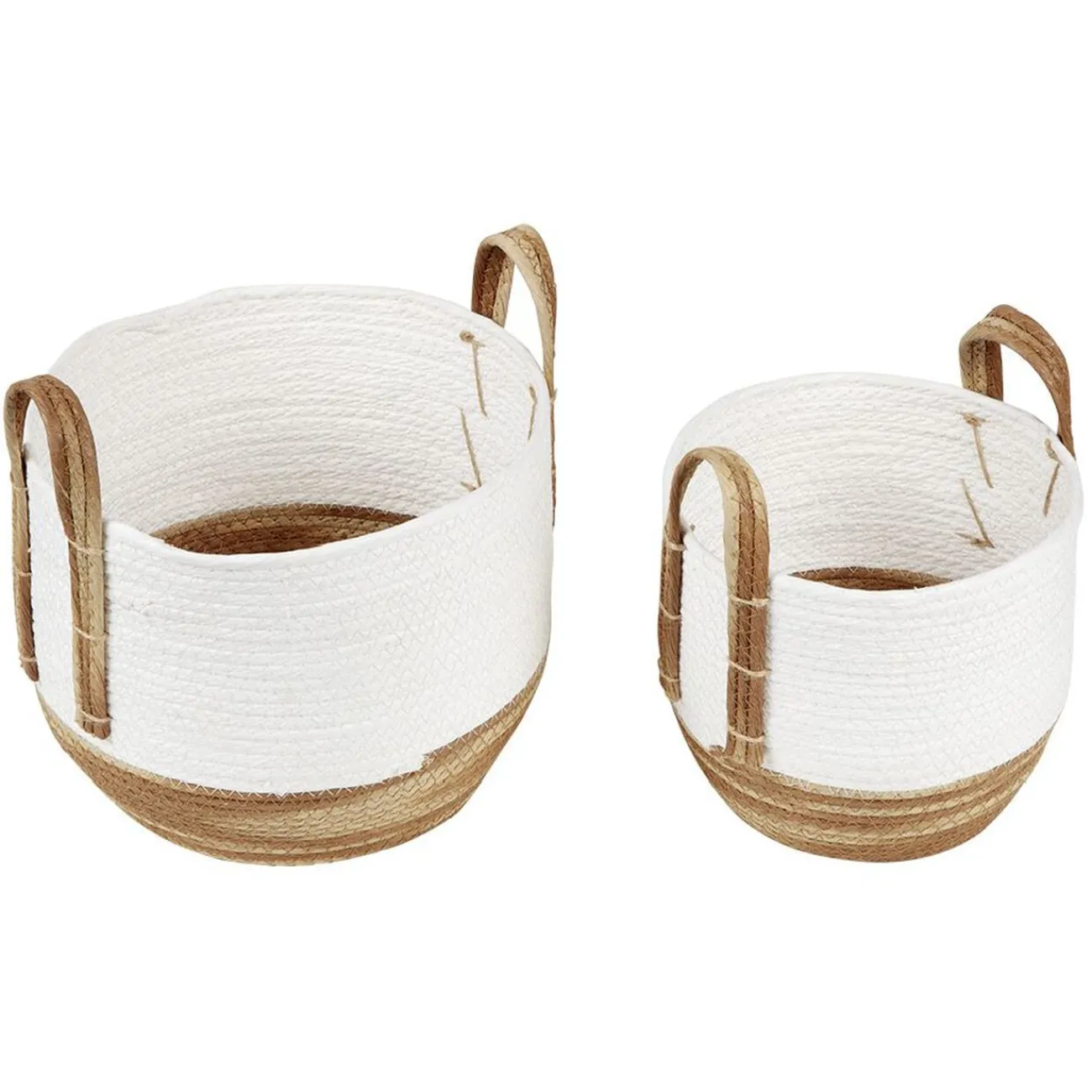 Gifi Rangement|Panière bicolore avec anse petit et grand modèle x2