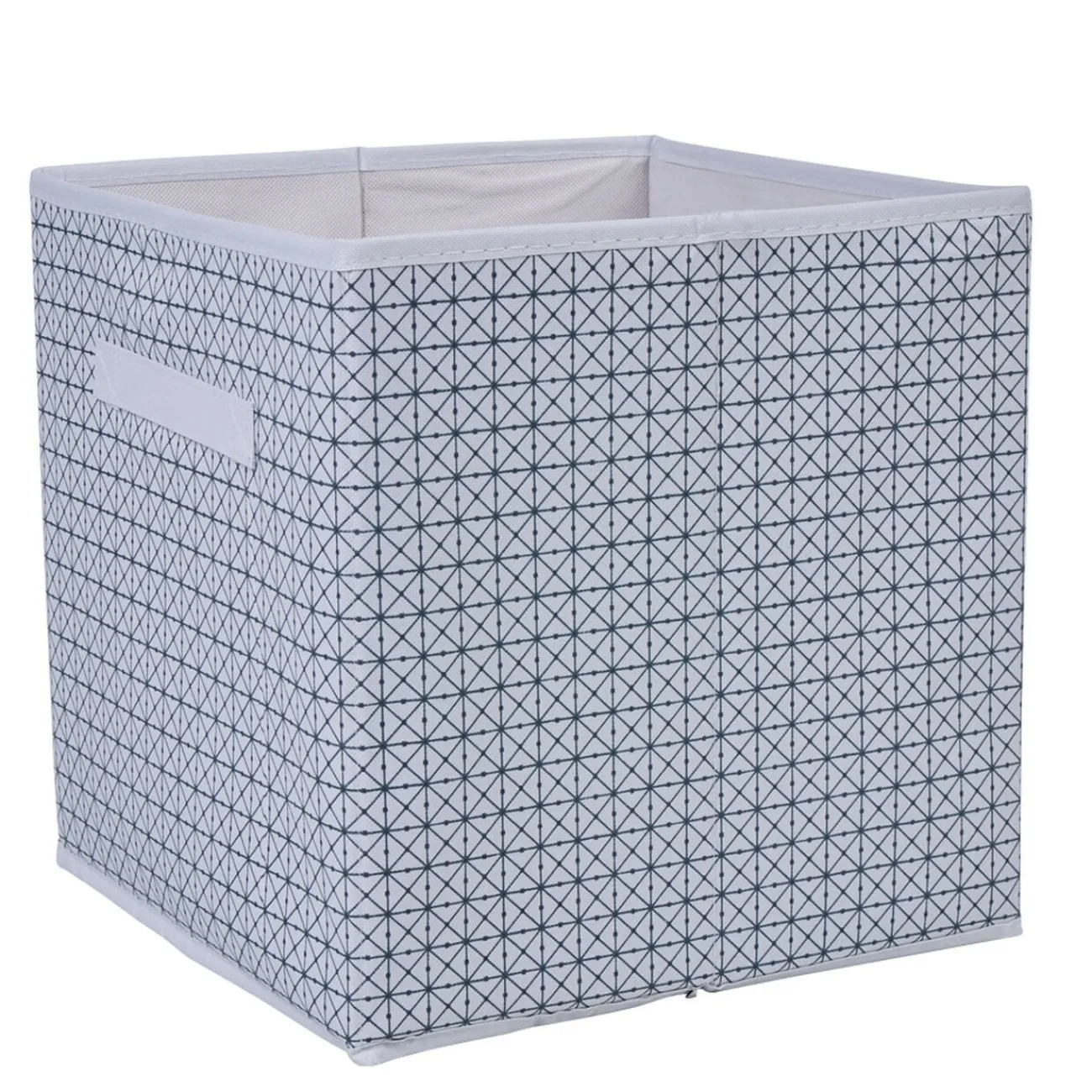 Gifi Rangement|Panière blanche motif géométrique noir collection Urban 2 Box Cube