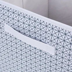Gifi Rangement|Panière blanche motif géométrique noir collection Urban 2 Box Cube