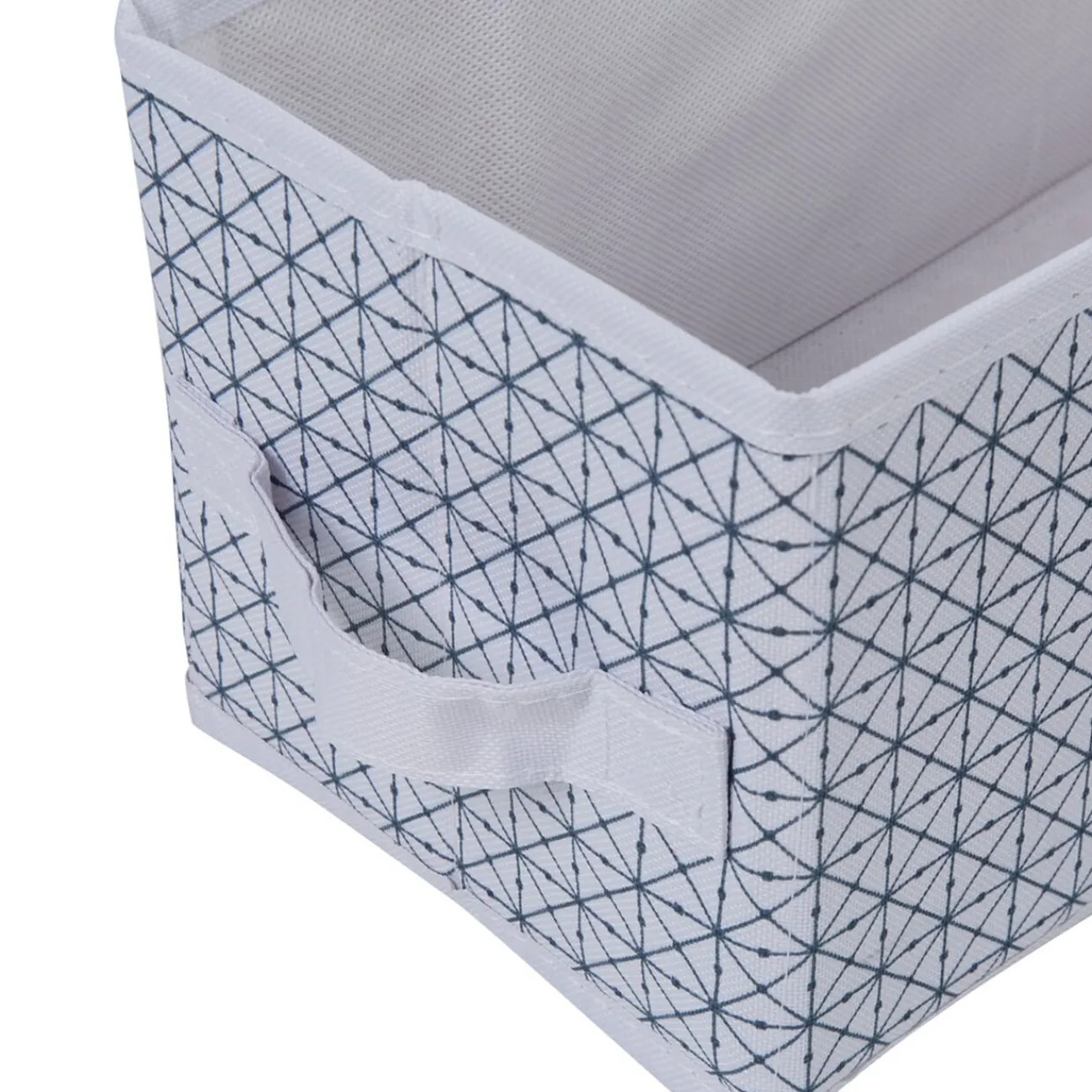 Gifi Rangement|Panière blanche motif géométrique noir collection Urban 2 Box Cube