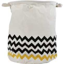 Gifi Rangement|Panière blanche motif zigzag