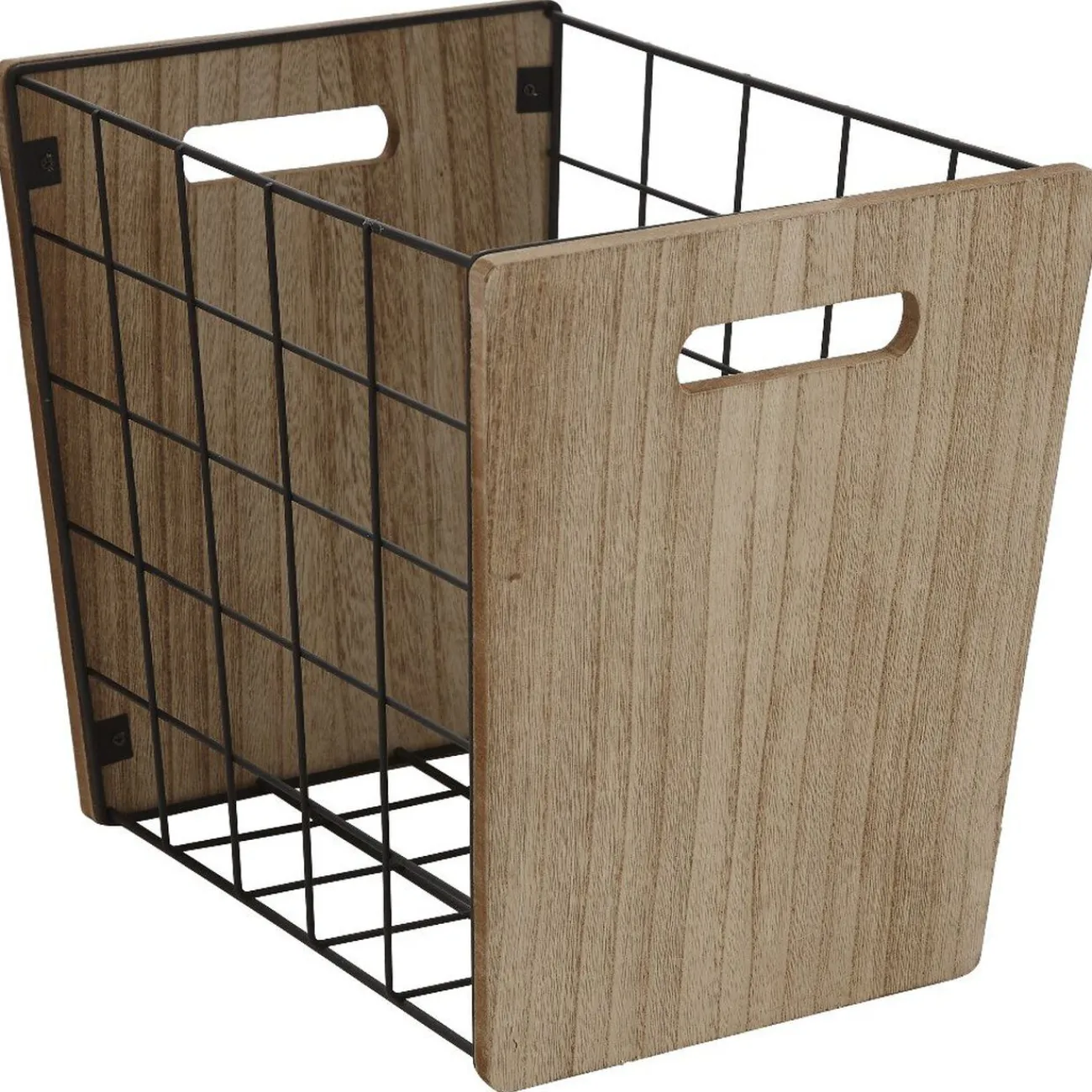 Gifi Rangement|Panière bois/métal taille M