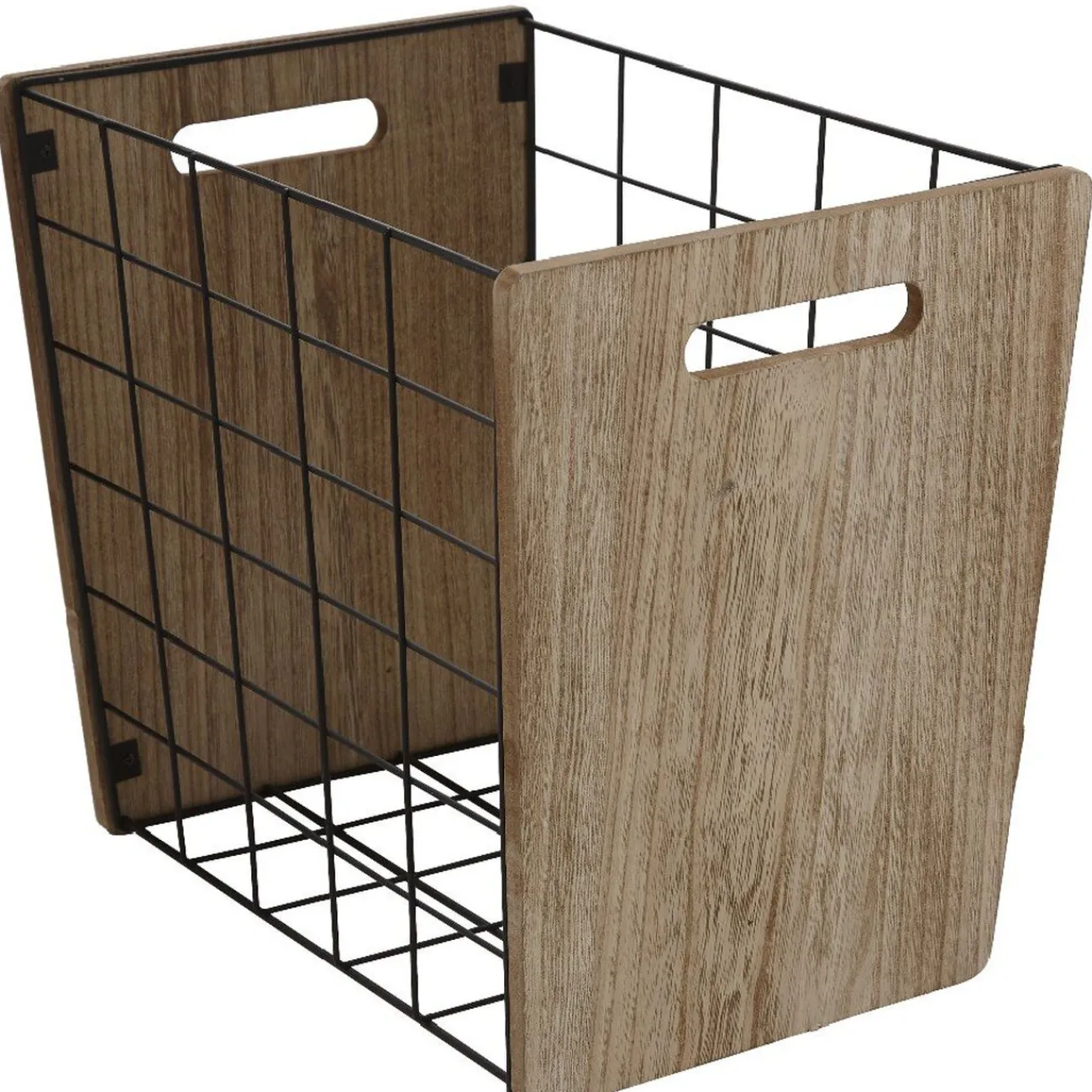 Gifi Rangement|Panière bois/métal taille S