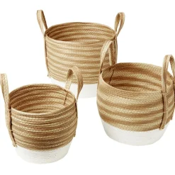 Gifi Rangement|Panière Bora blanc naturel Ø32 x H29 cm